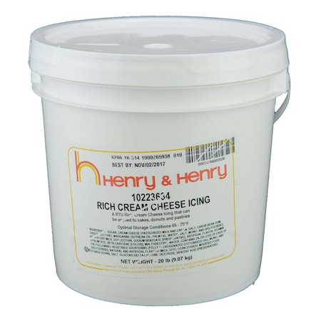 Henry And Henry Henry And Henry Cream Cheese Icing, 20lbs 10223634